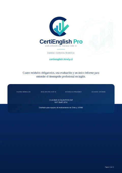 Página final del informe CertiEnglish